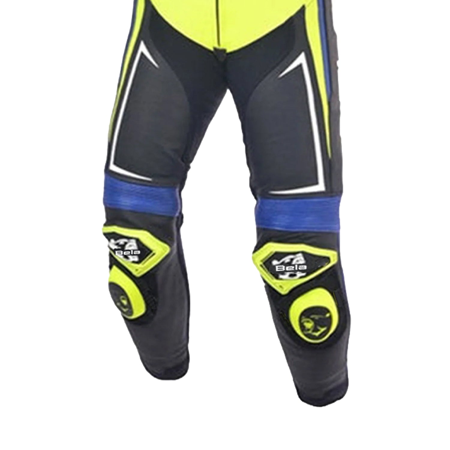 BELA Beast 2 PC Motorcycle Leathers Suits Black White Fluor Yellow Blue