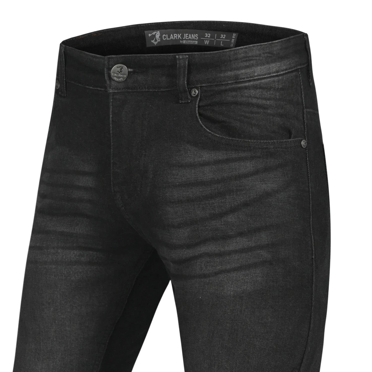 BELA Clark Men Motorcycle Jeans 32L Black Spray