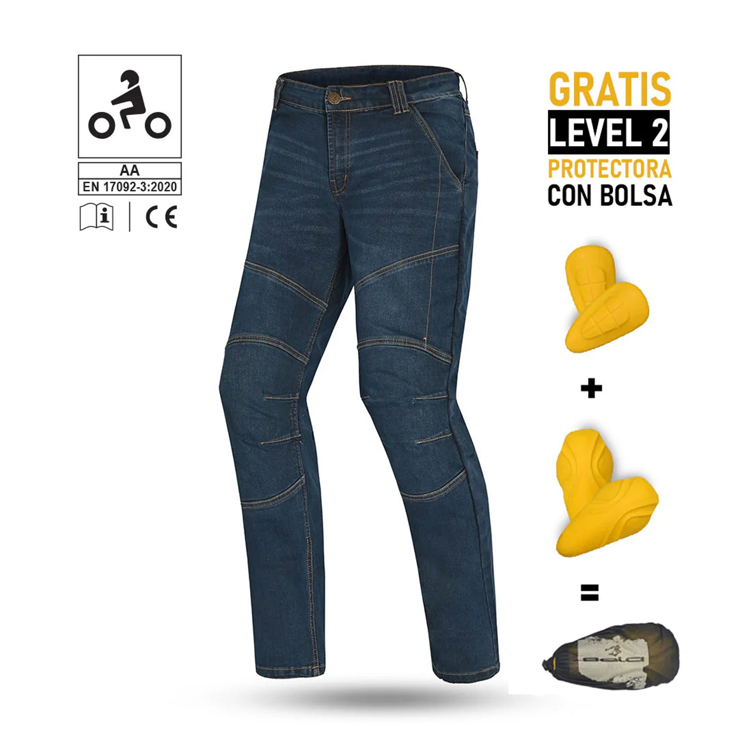 BELA Crack Denim Jeans Pants Blue