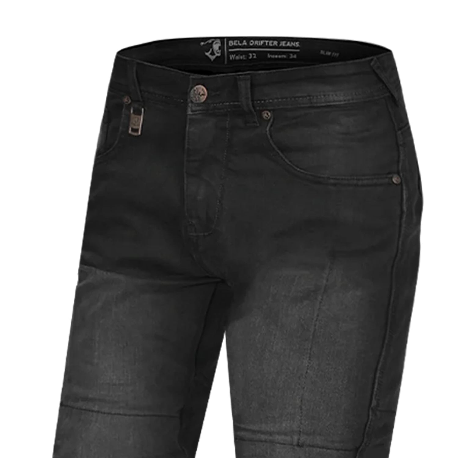 BELA DRIFTER MEN MOTORCYCLE JEANS 32L BLACK SPRAY