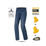 BELA DRIFTER MEN MOTORCYCLE DENIM JEANS 32L DARK BLUE