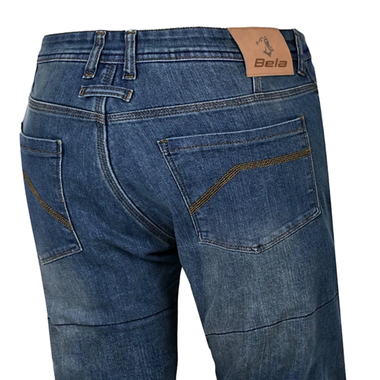 BELA DRIFTER MEN MOTORCYCLE DENIM JEANS 32L DARK BLUE