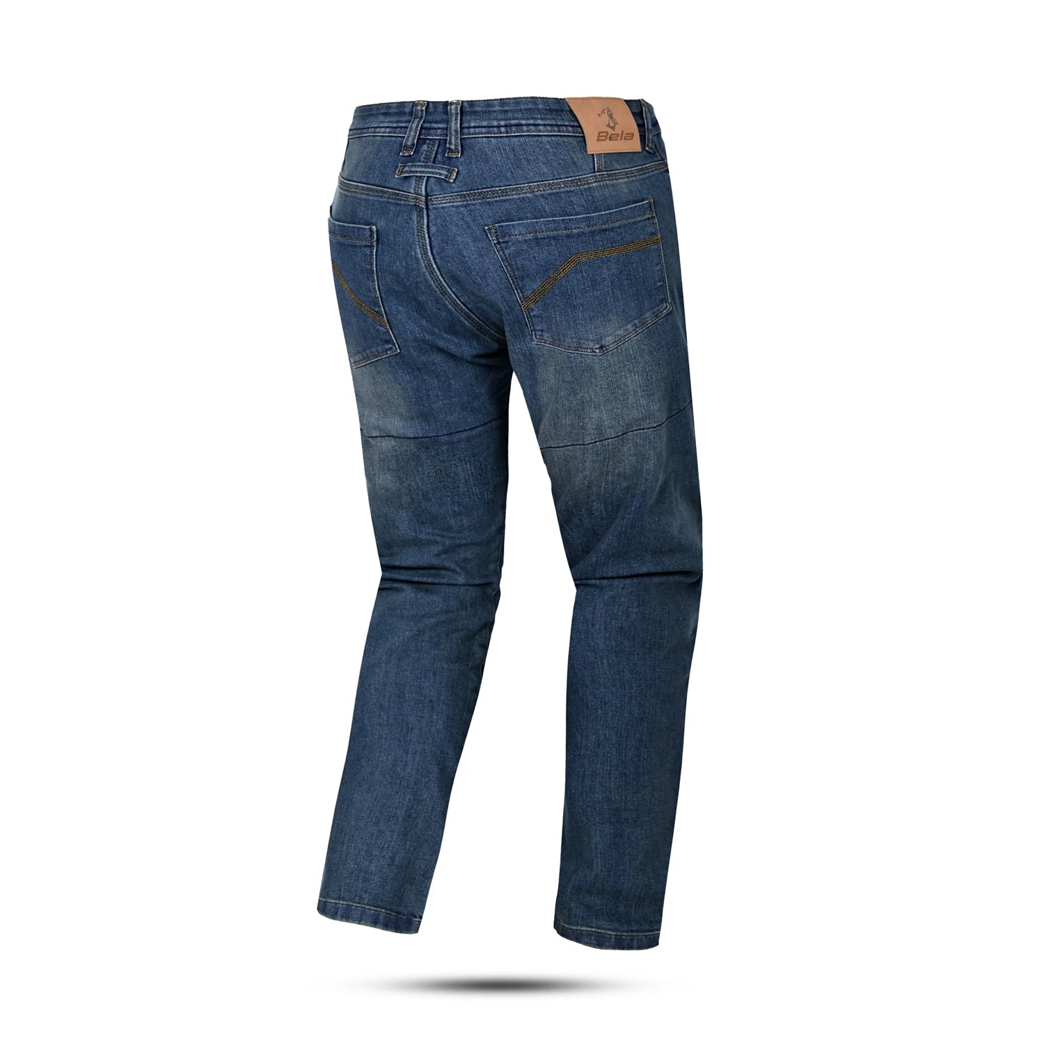 BELA DRIFTER MEN MOTORCYCLE DENIM JEANS 32L MEDIUM BLUE
