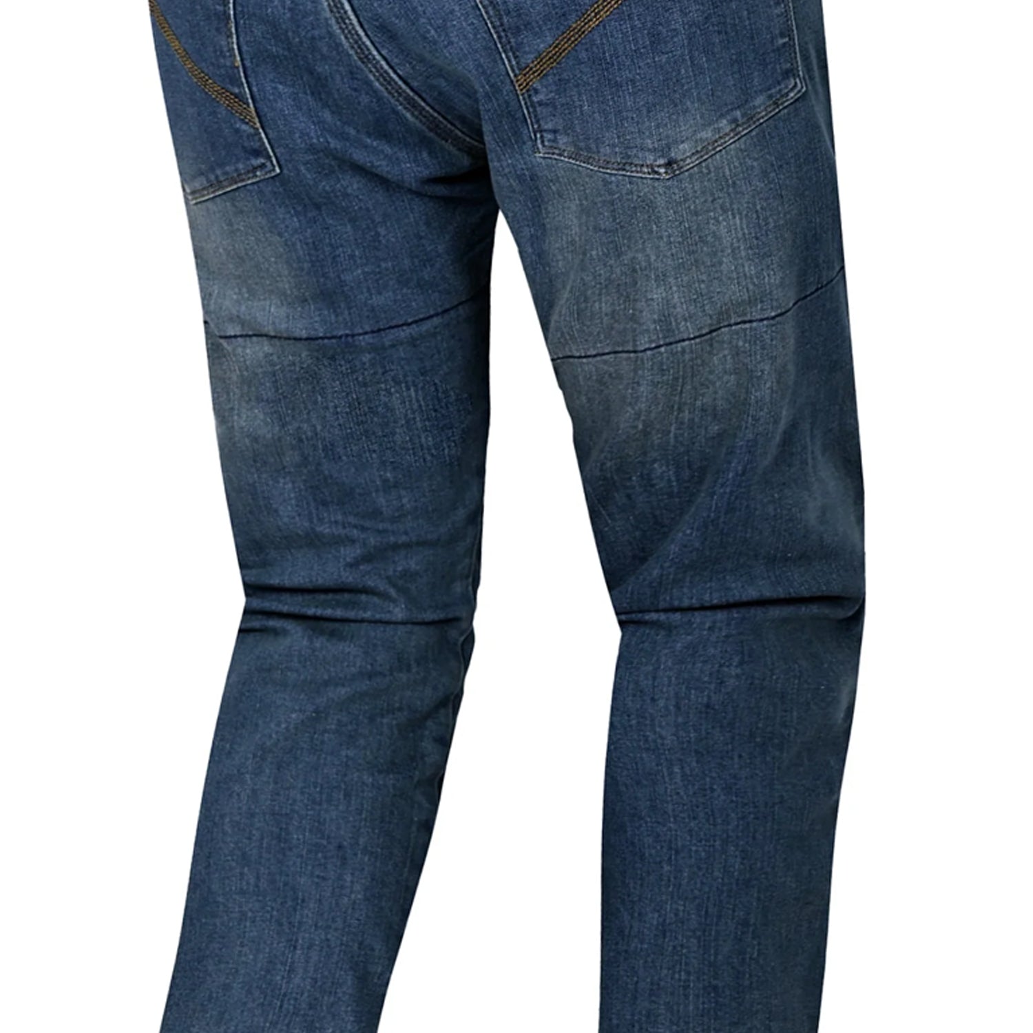BELA DRIFTER MEN MOTORCYCLE DENIM JEANS 32L MEDIUM BLUE