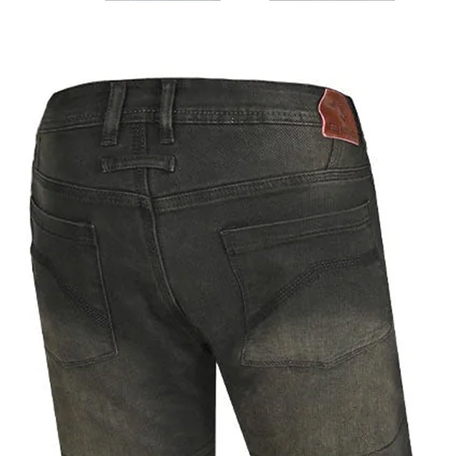 BELA DRIFTER MEN MOTORCYCLE DENIM JEANS 34L BLACK KHAKI TINT