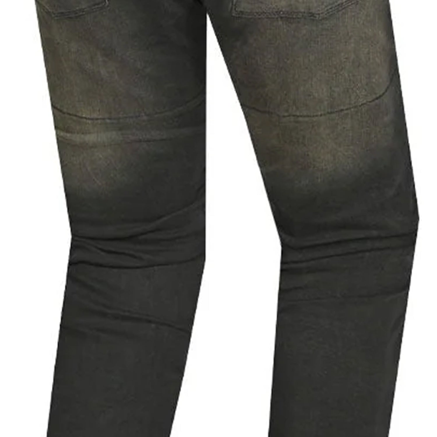BELA DRIFTER MEN MOTORCYCLE DENIM JEANS 34L BLACK KHAKI TINT