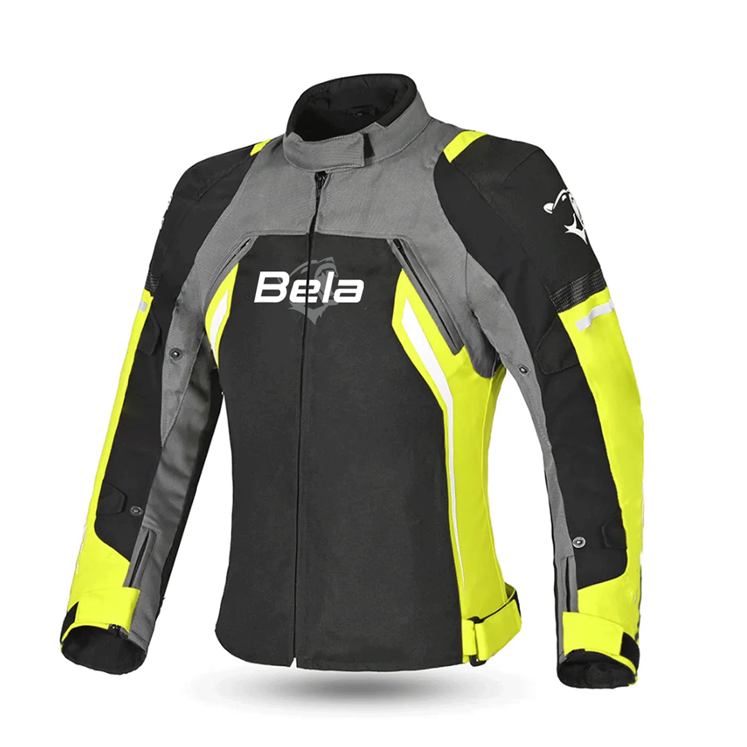 BELA Elanur Lady Textile Motorcycle Touring Jacket Black Grey Yellow