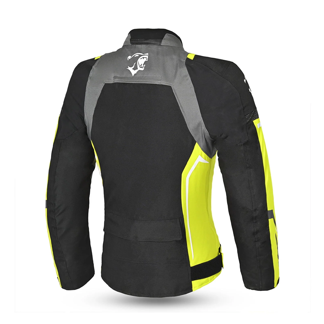 BELA Elanur Lady Textile Motorcycle Touring Jacket Black Grey Yellow