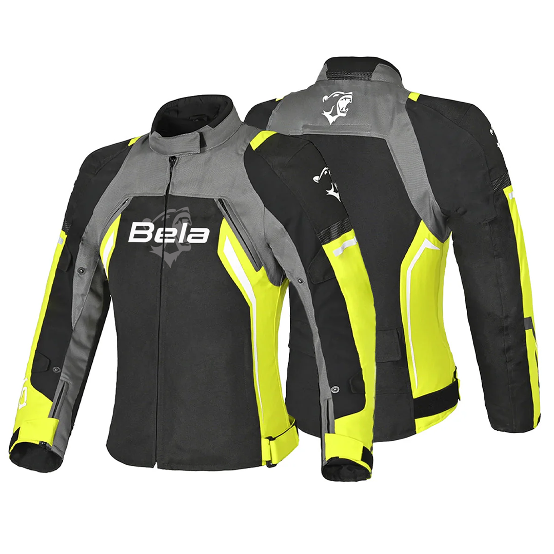 BELA Elanur Lady Textile Motorcycle Touring Jacket Black Grey Yellow
