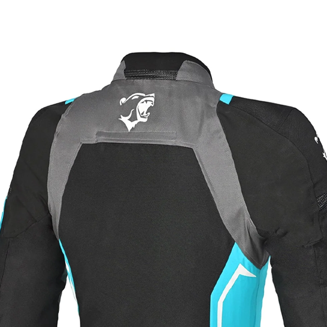 BELA Elanur Lady Motorbike Textile Jacket Black Grey Turquoise