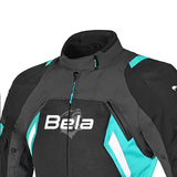 BELA Elanur Lady Motorbike Textile Jacket Black Grey Turquoise