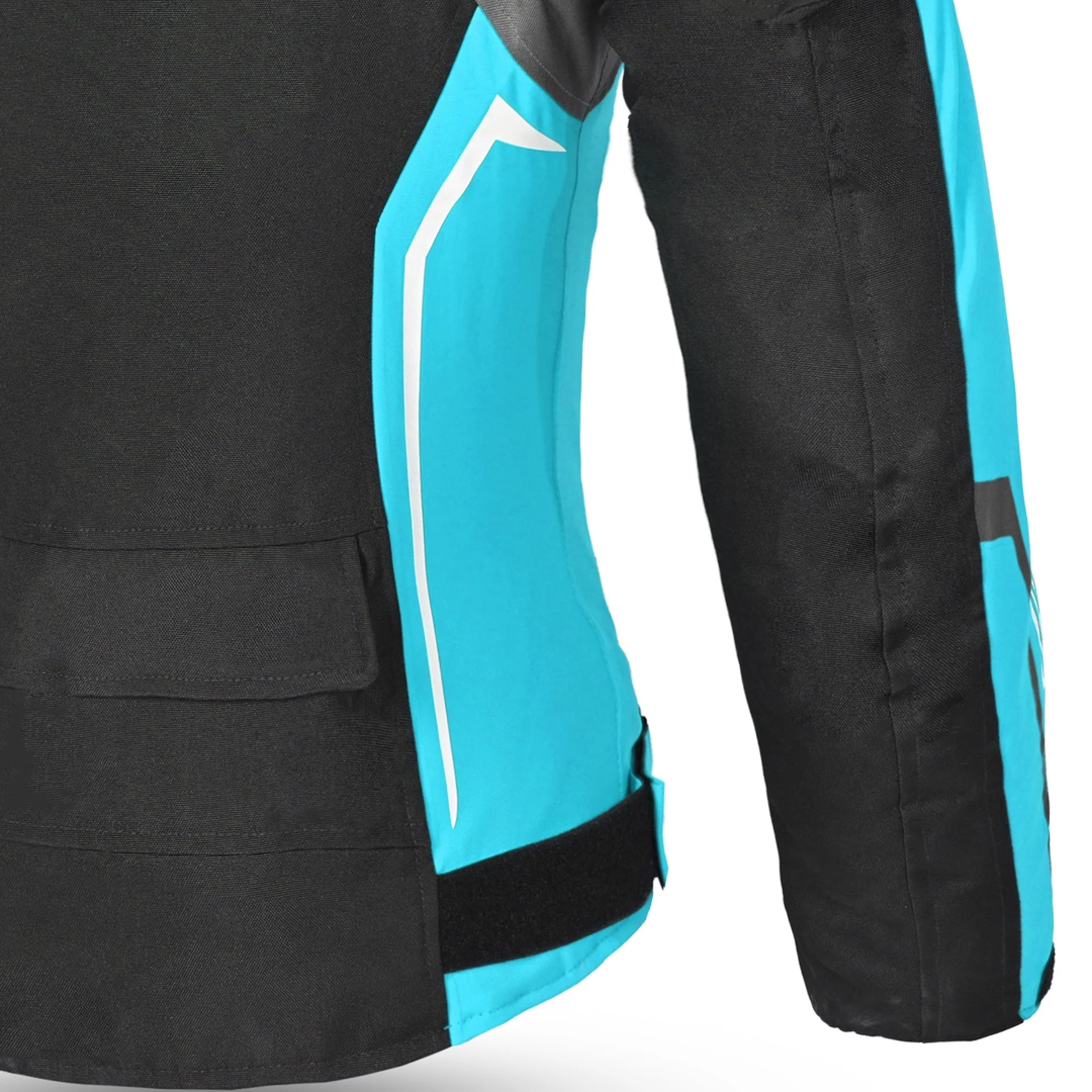 BELA Elanur Lady Motorbike Textile Jacket Black Grey Turquoise
