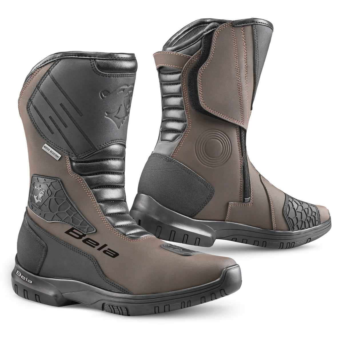 BELA Gladiator Touring Leather Motorcycle Boots Black/Brown