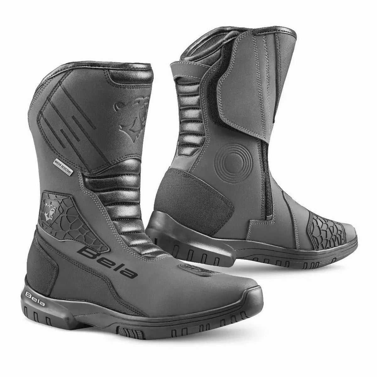 BELA Gladiator Touring Motorcycle Leather Boots Black/Grey