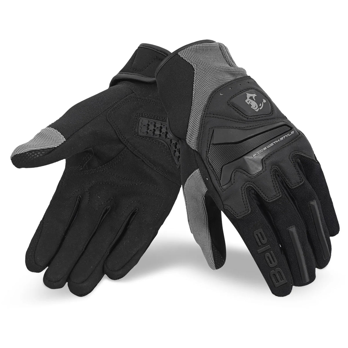 BELA Star Motorcycle Gloves Dark Grey Black