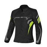 Bela Highland Lady Motorcycle Jacket Black Grey Yellow Fluro
