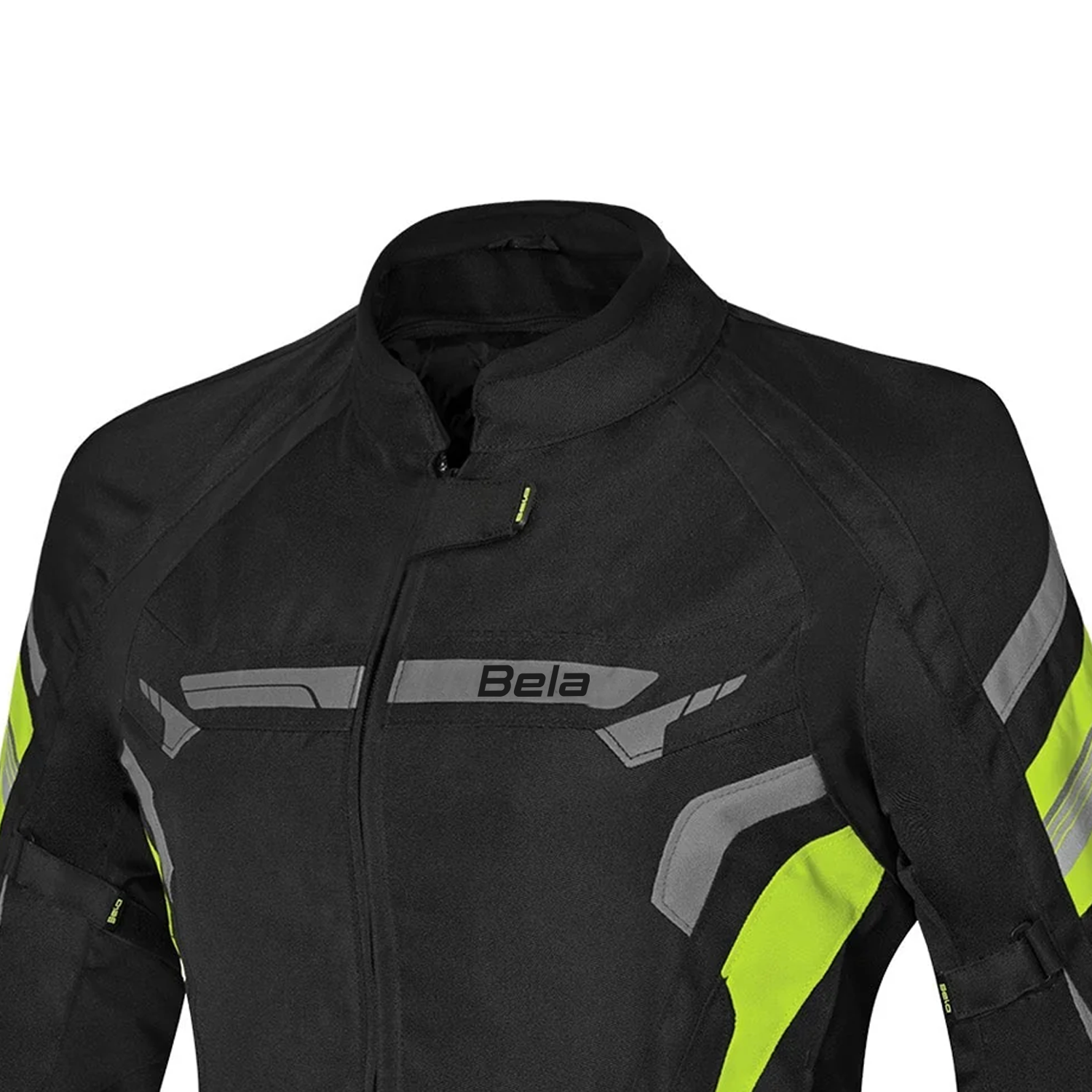 Bela Highland Lady Motorcycle Jacket Black Grey Yellow Fluro