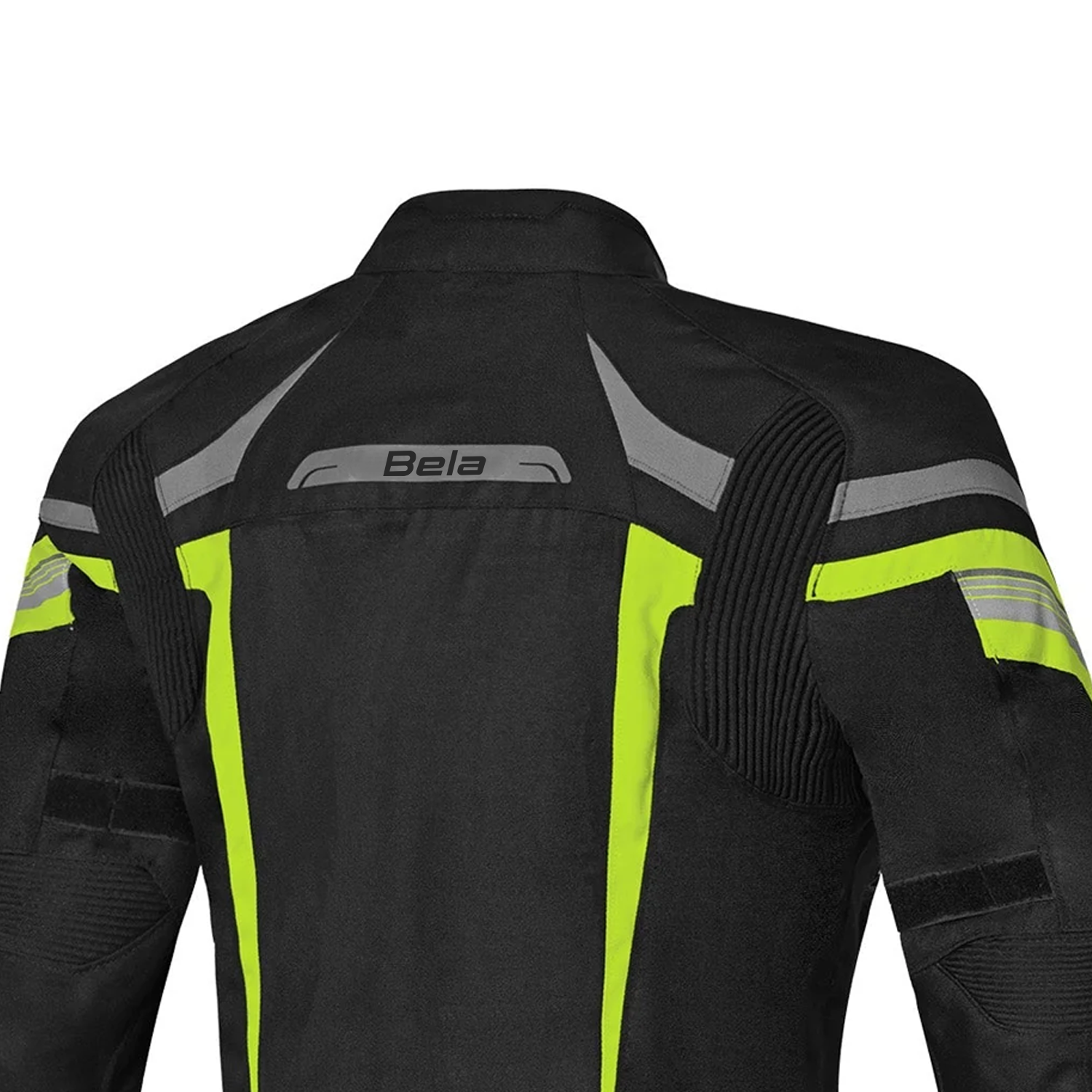 Bela Highland Lady Motorcycle Jacket Black Grey Yellow Fluro