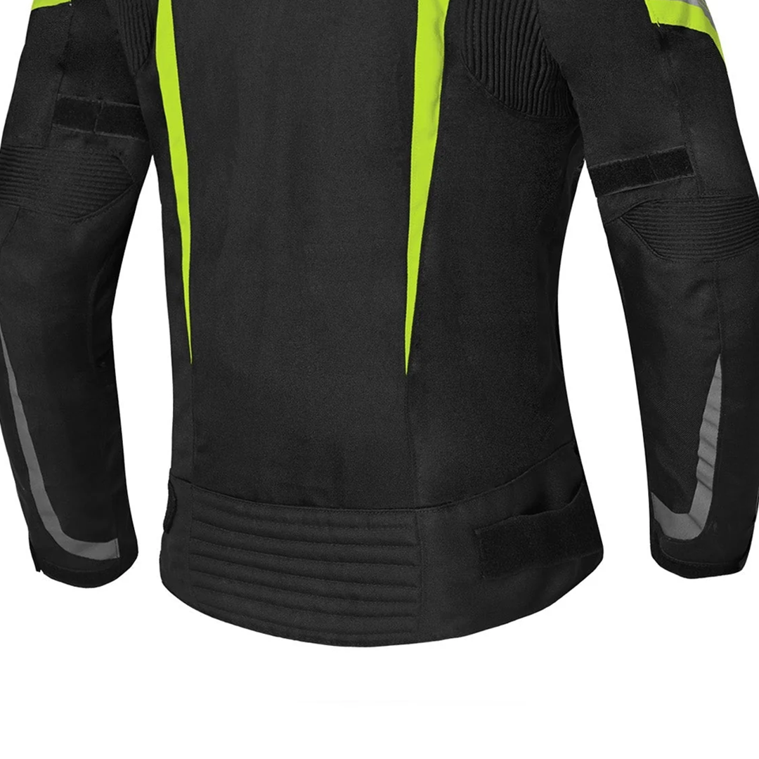 Bela Highland Lady Motorcycle Jacket Black Grey Yellow Fluro