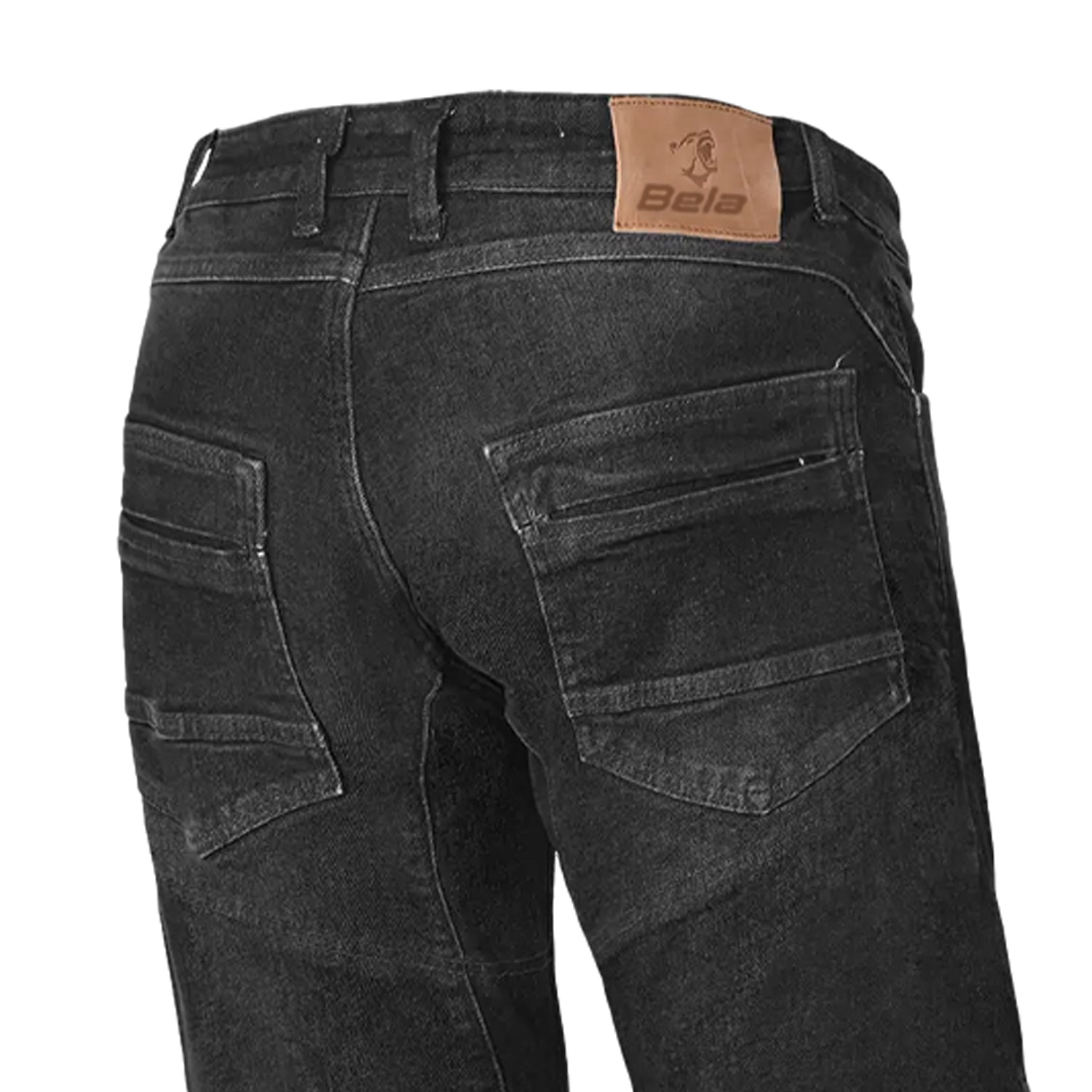 BELA KEVIN MEN MOTORCYCLE RIDING JEANS 34L BLACK