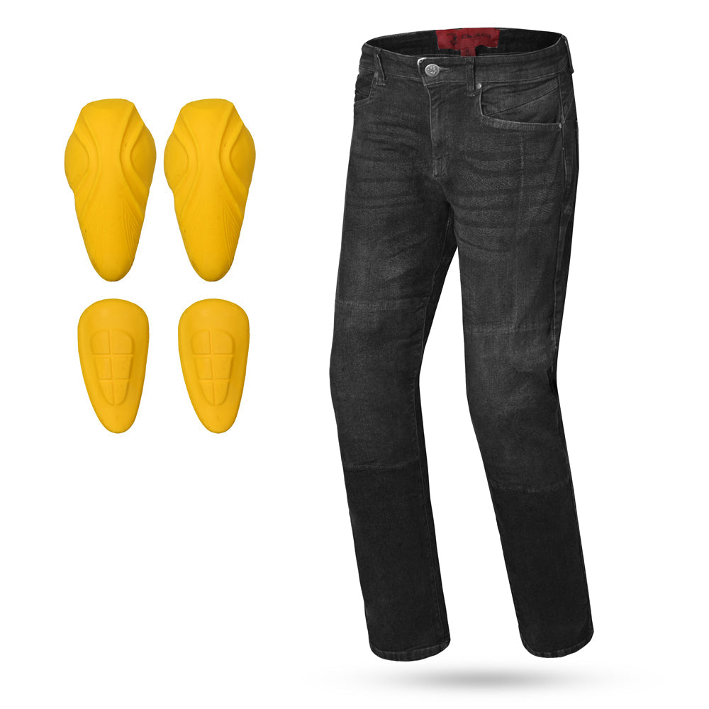 BELA KEVIN MEN MOTORCYCLE RIDING JEANS 34L BLACK