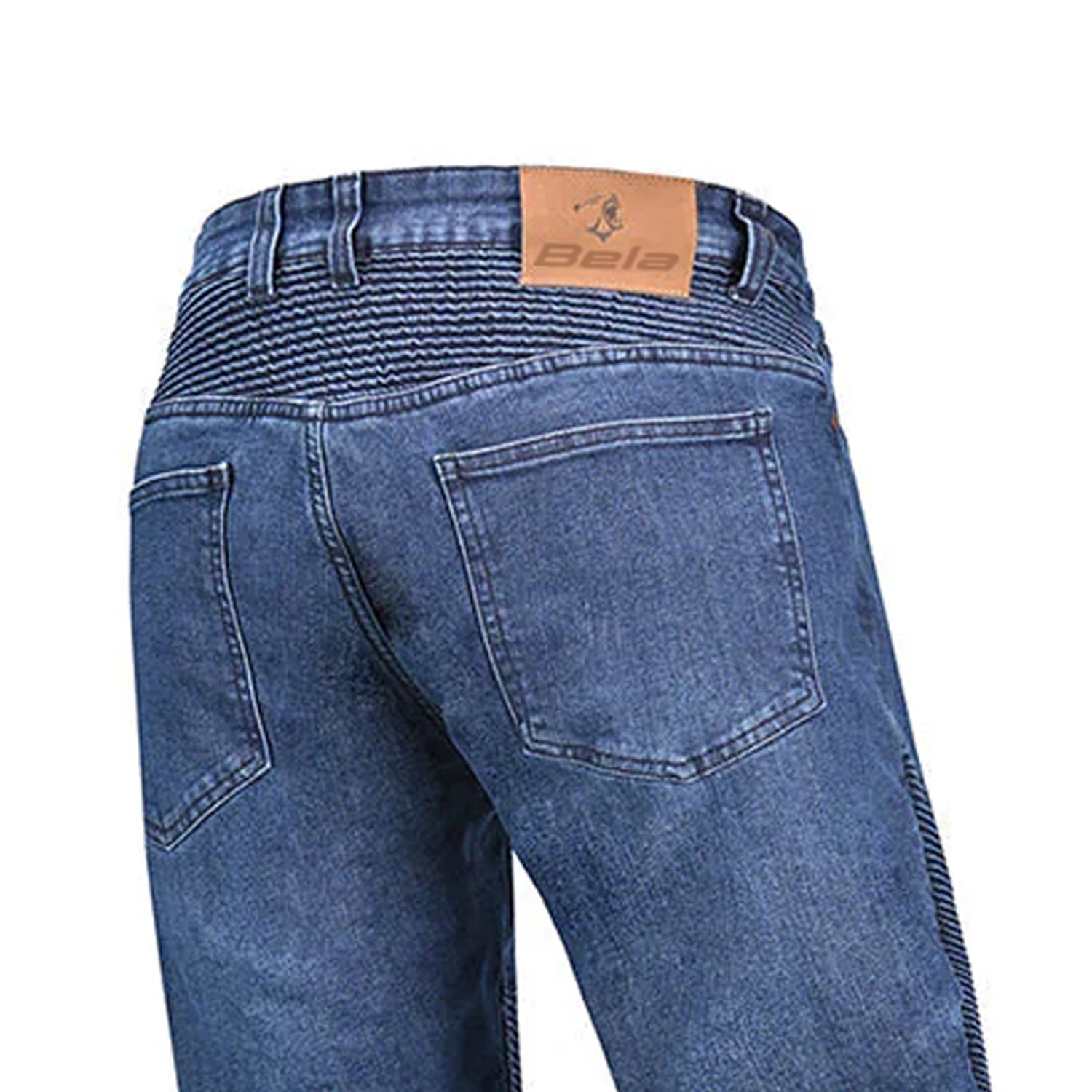 BELA KEVLAR TROPHY MEN MOTORCYCLE JEANS 34L BLUE