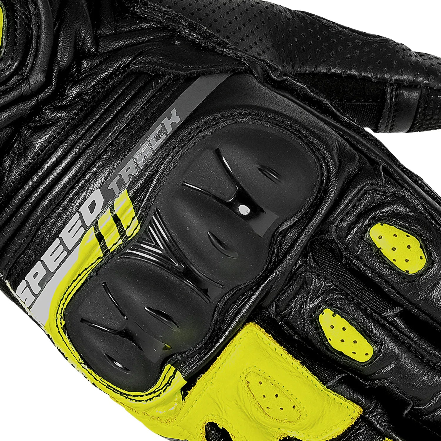 BELA Lemox Men's Motorcycle Racing Gloves Black White Yellow