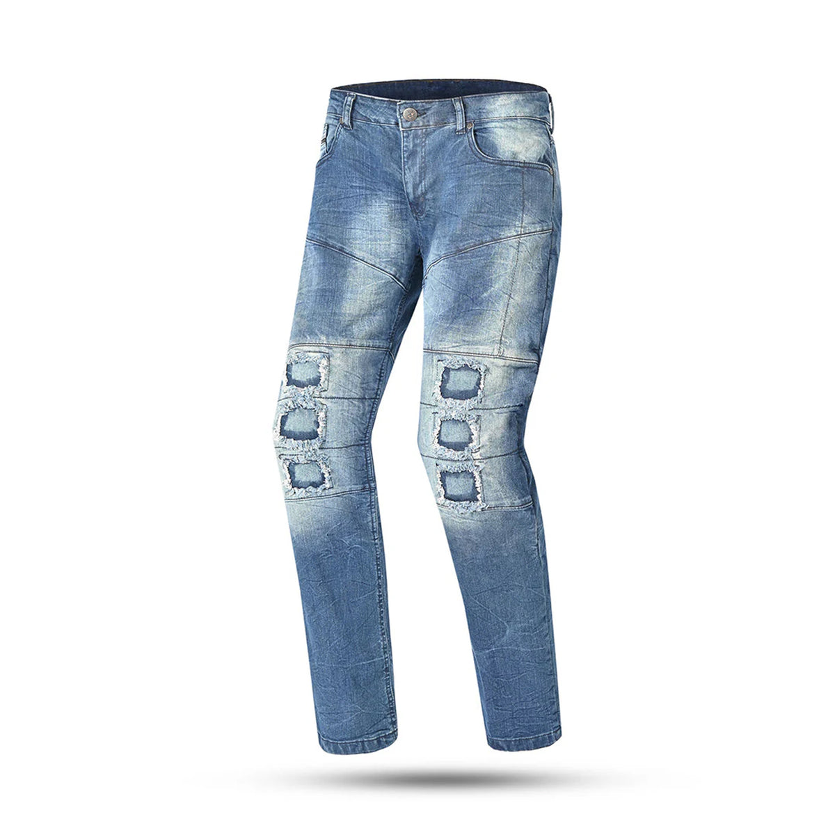 BELA Piston Men Motorcycle Jeans 32L Blue Spray