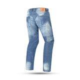 BELA Piston Men Motorcycle Jeans 32L Blue Spray