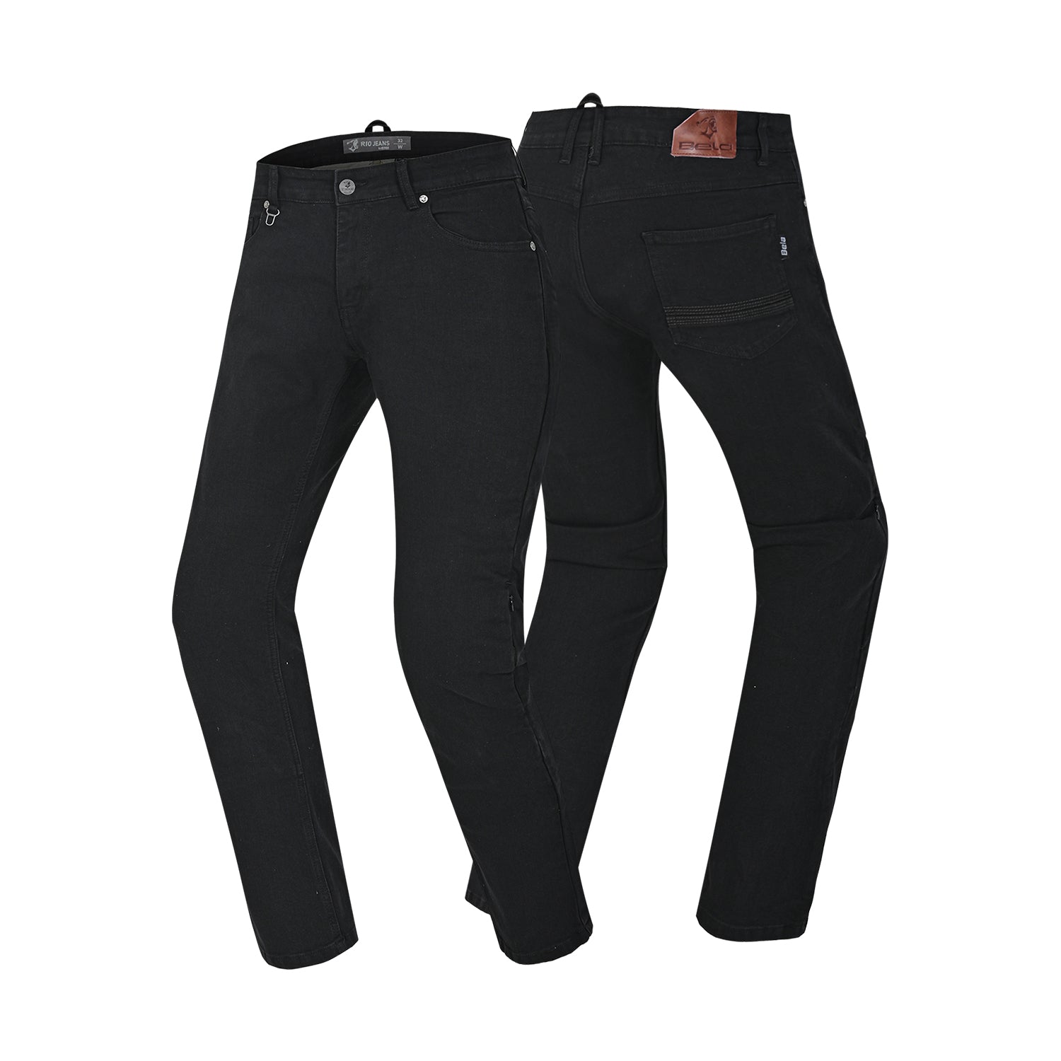BELA RIO MEN MOTORCYCLE JEANS JET BLACK 32L