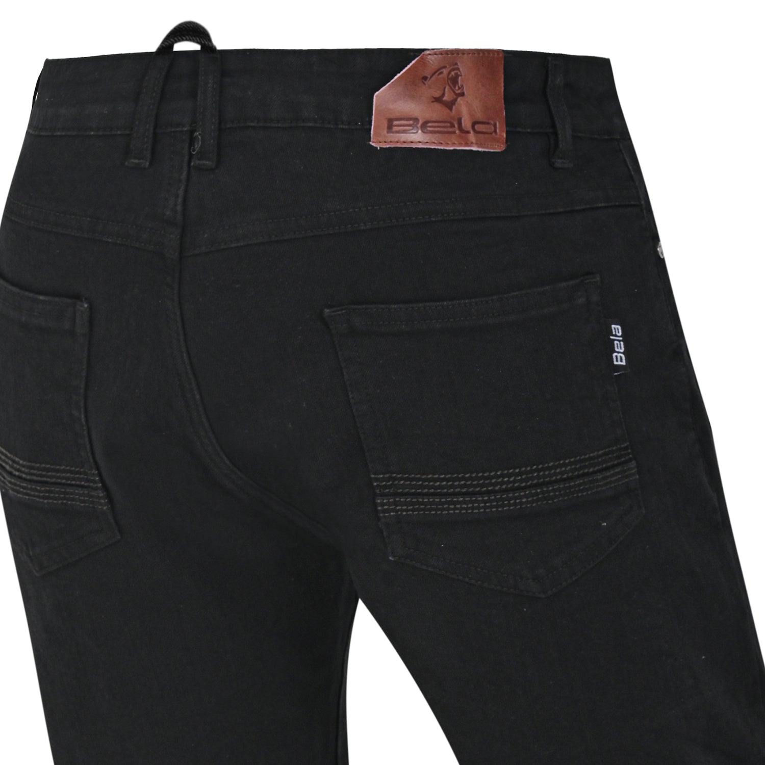 BELA RIO MEN MOTORCYCLE JEANS JET BLACK 32L