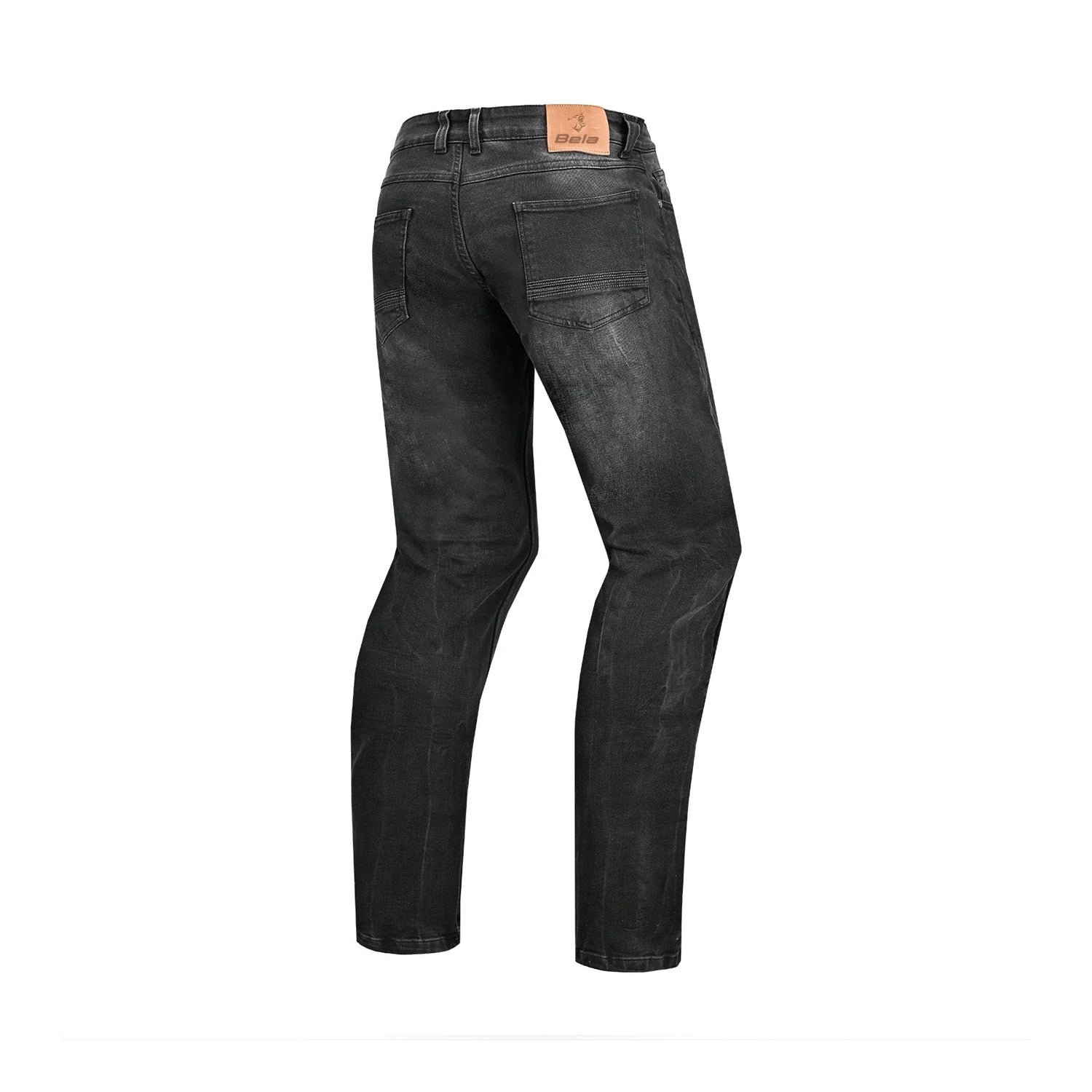 BELA RIO MEN MOTORCYCLE DENIM JEANS 32L RANDOM BLACK SPRAY