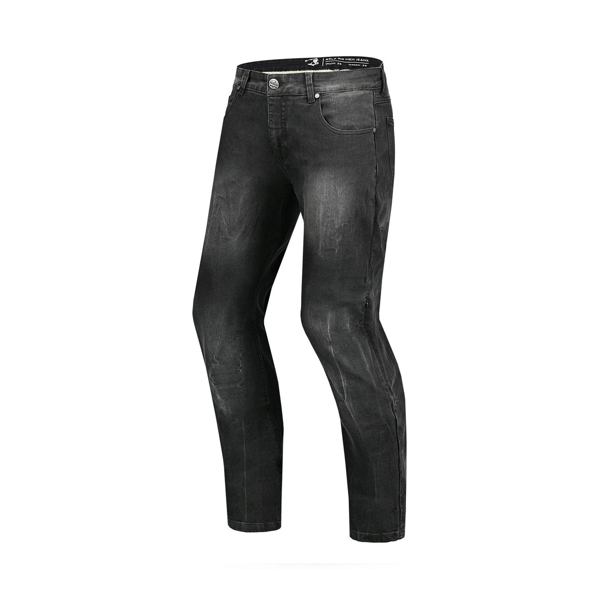 BELA RIO MEN MOTORCYCLE DENIM JEANS 32L TIE & DYE BLACK