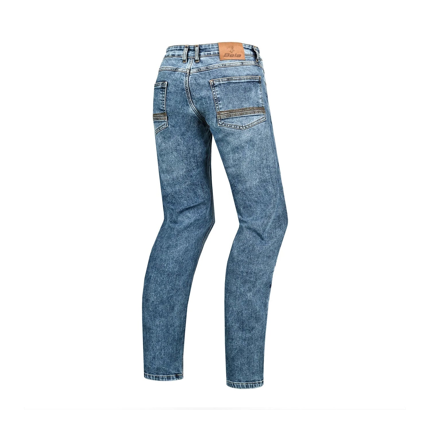 BELA RIO MEN MOTORCYCLE DENIM JEANS 34L RANDOM BLUE