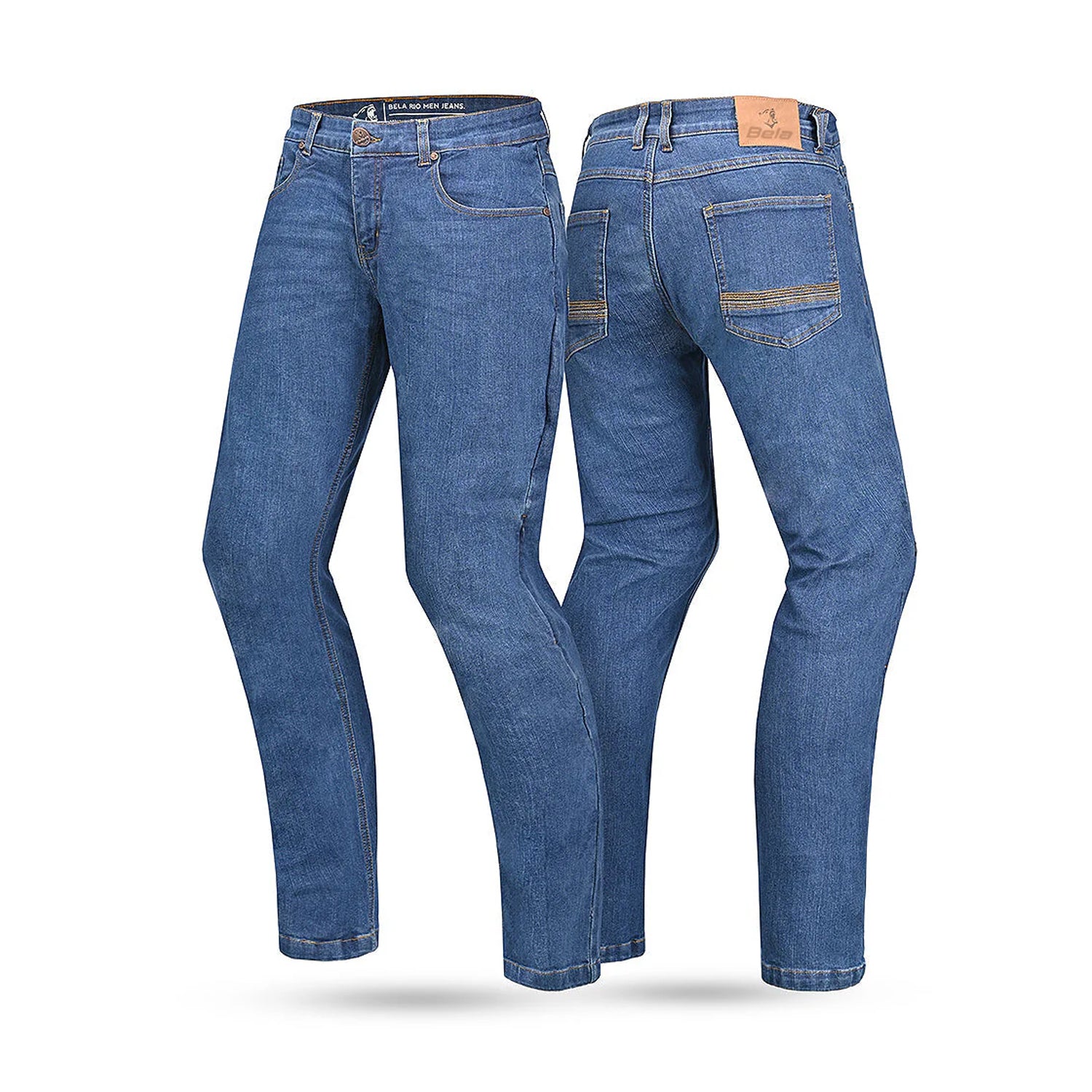 BELA RIO MEN MOTORCYCLE JEANS BLUE