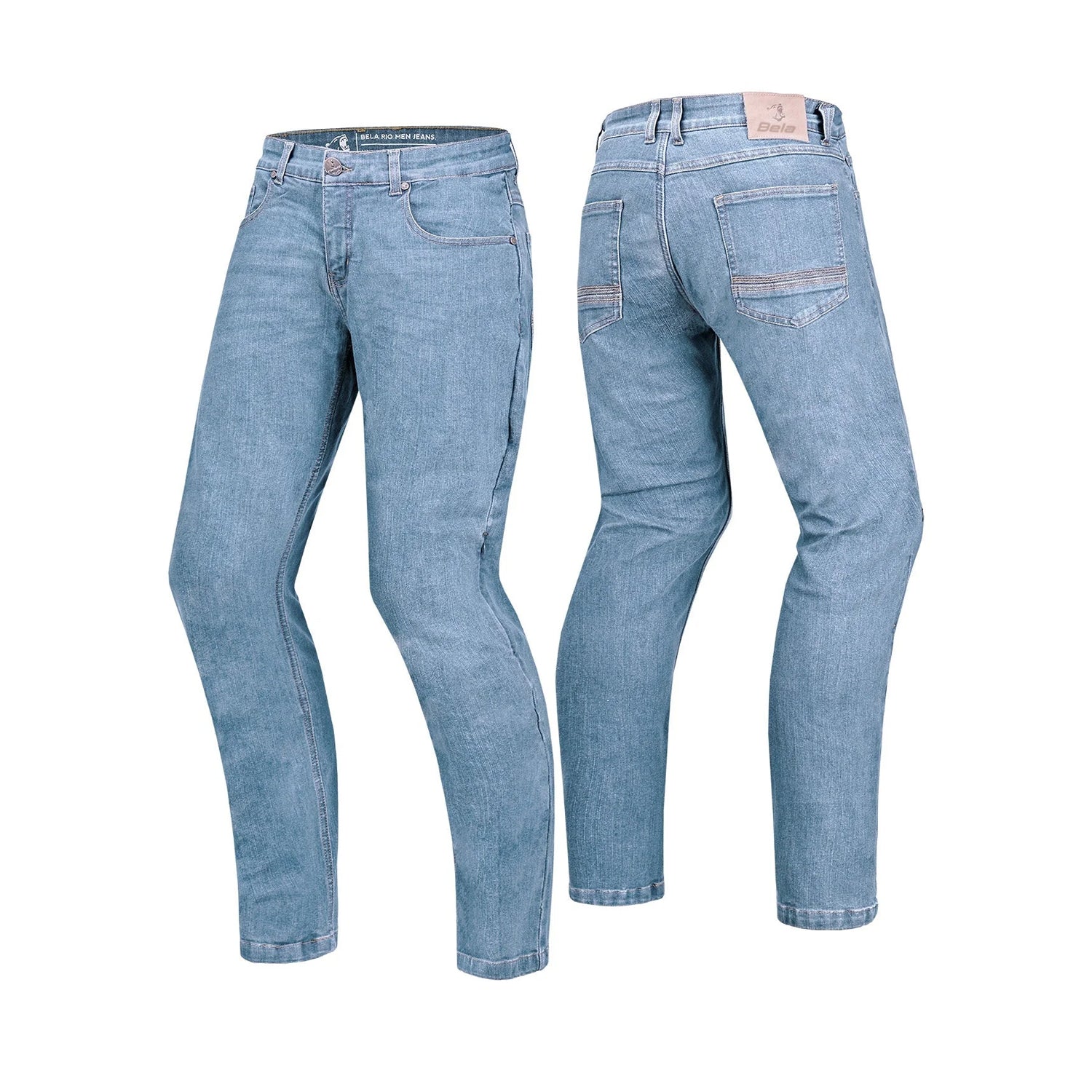 BELA RIO MEN MOTORCYCLE JEANS CE AA APPROVED LIGHT BLUE