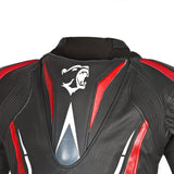 Bela Rocket Men Leather Motorcycle Jacket Black/Red
