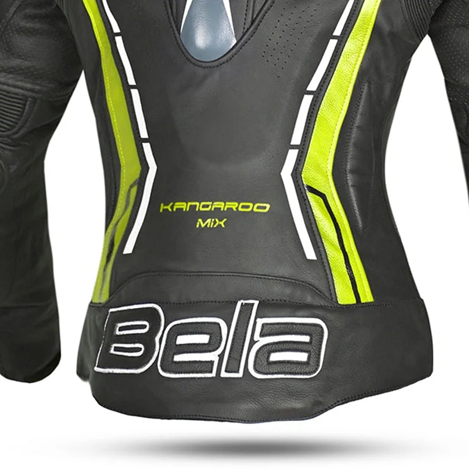 Bela Rocket Lady Leather Jacket Black/Yellow Fluorescent