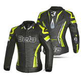 Bela Rocket Lady Leather Jacket Black/Yellow Fluorescent