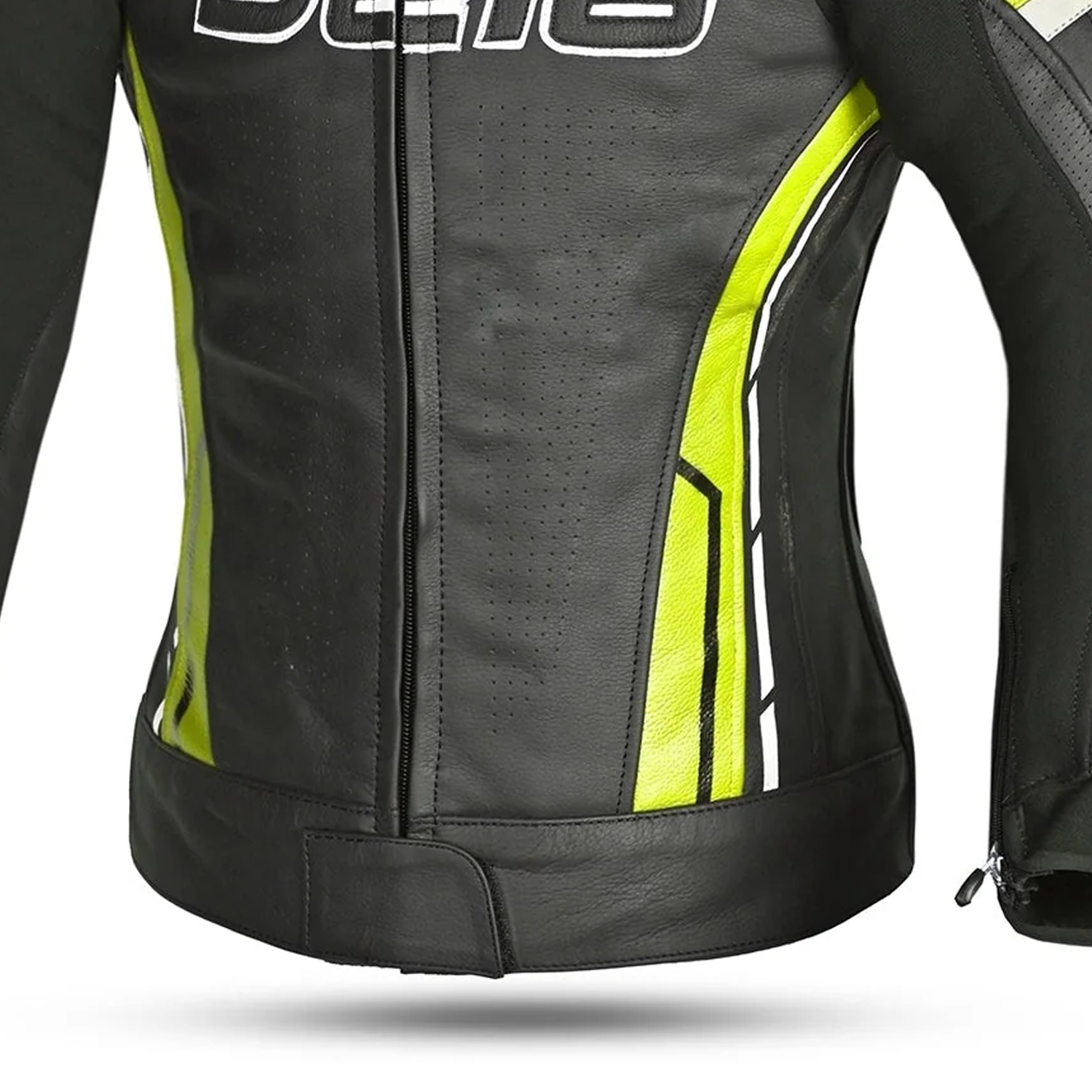 Bela Rocket Lady Leather Jacket Black/Yellow Fluorescent
