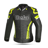 Bela Rocket Lady Leather Jacket Black/Yellow Fluorescent