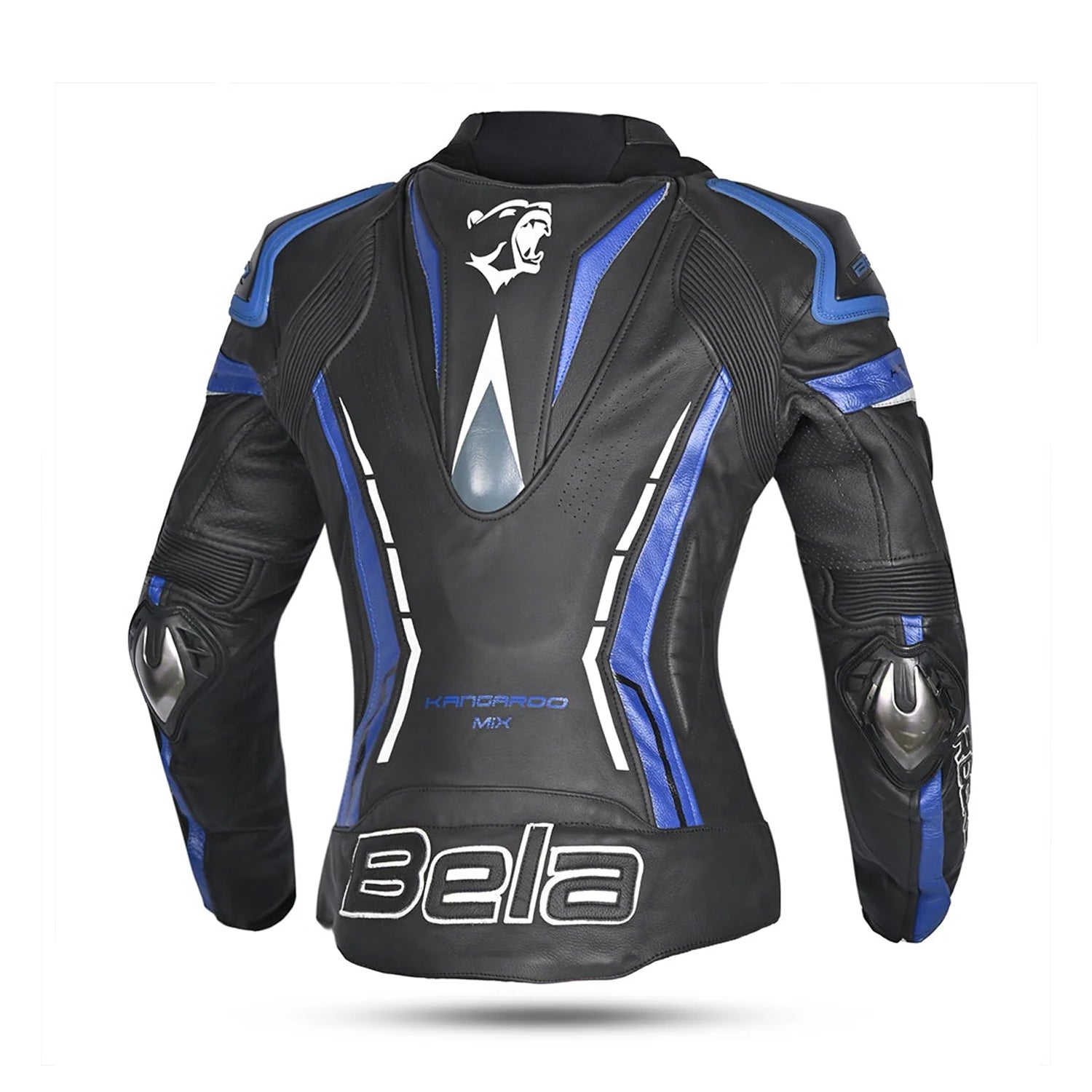 Bela Rocket Lady Motorcycle Leather Jacket Black/Blue