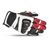BELA Rocket Short Motorcycle Gloves White Red Black