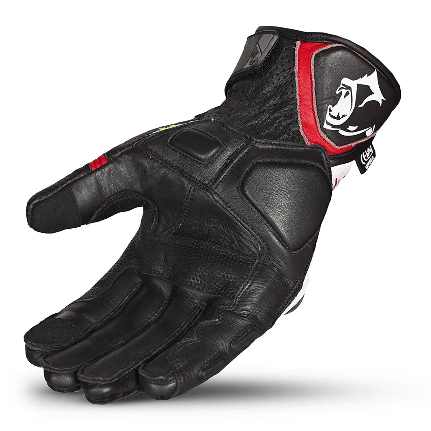 BELA Rocket Short Motorcycle Gloves White Red Black