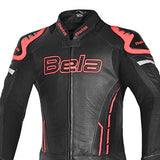BELA Rocket Man Mix Kangroo 2PC Motorcycle Racing Suit Black Red