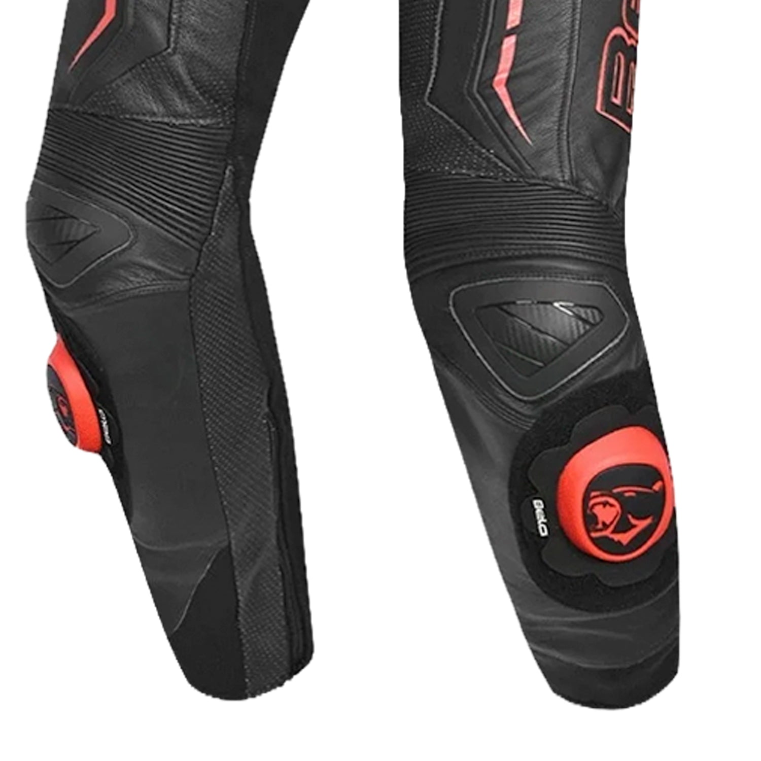 BELA Rocket Man Mix Kangroo 2PC Motorcycle Racing Suit Black Red