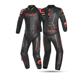 BELA Rocket Man Mix Kangroo 2PC Motorcycle Racing Suit Black Red