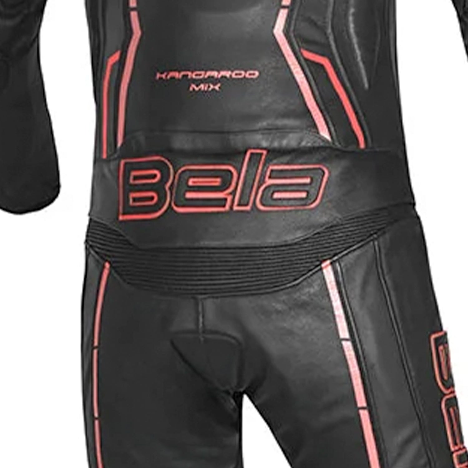 BELA Rocket Man Mix Kangroo 2PC Motorcycle Racing Suit Black Red