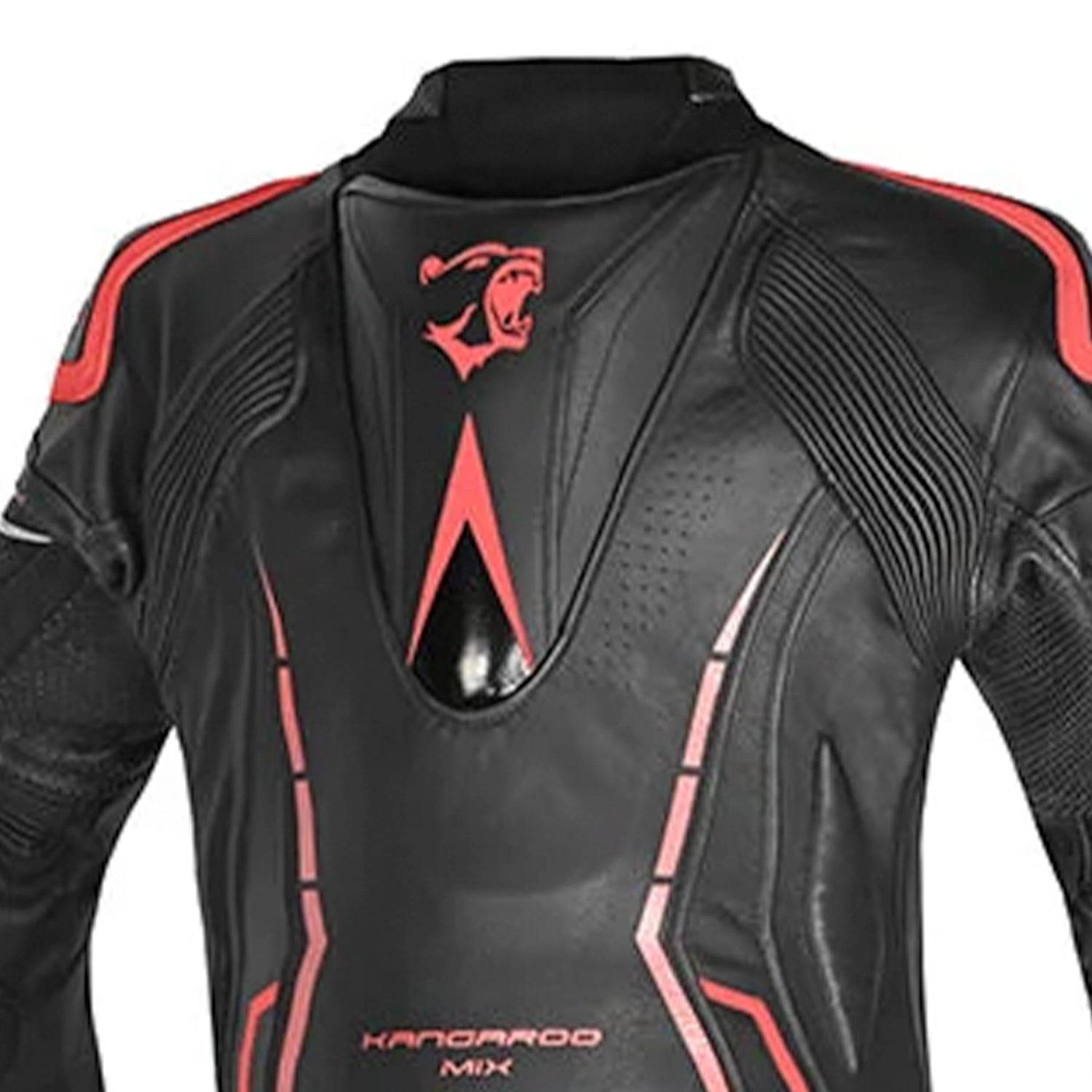 BELA Rocket Man Mix Kangroo 2PC Motorcycle Racing Suit Black Red