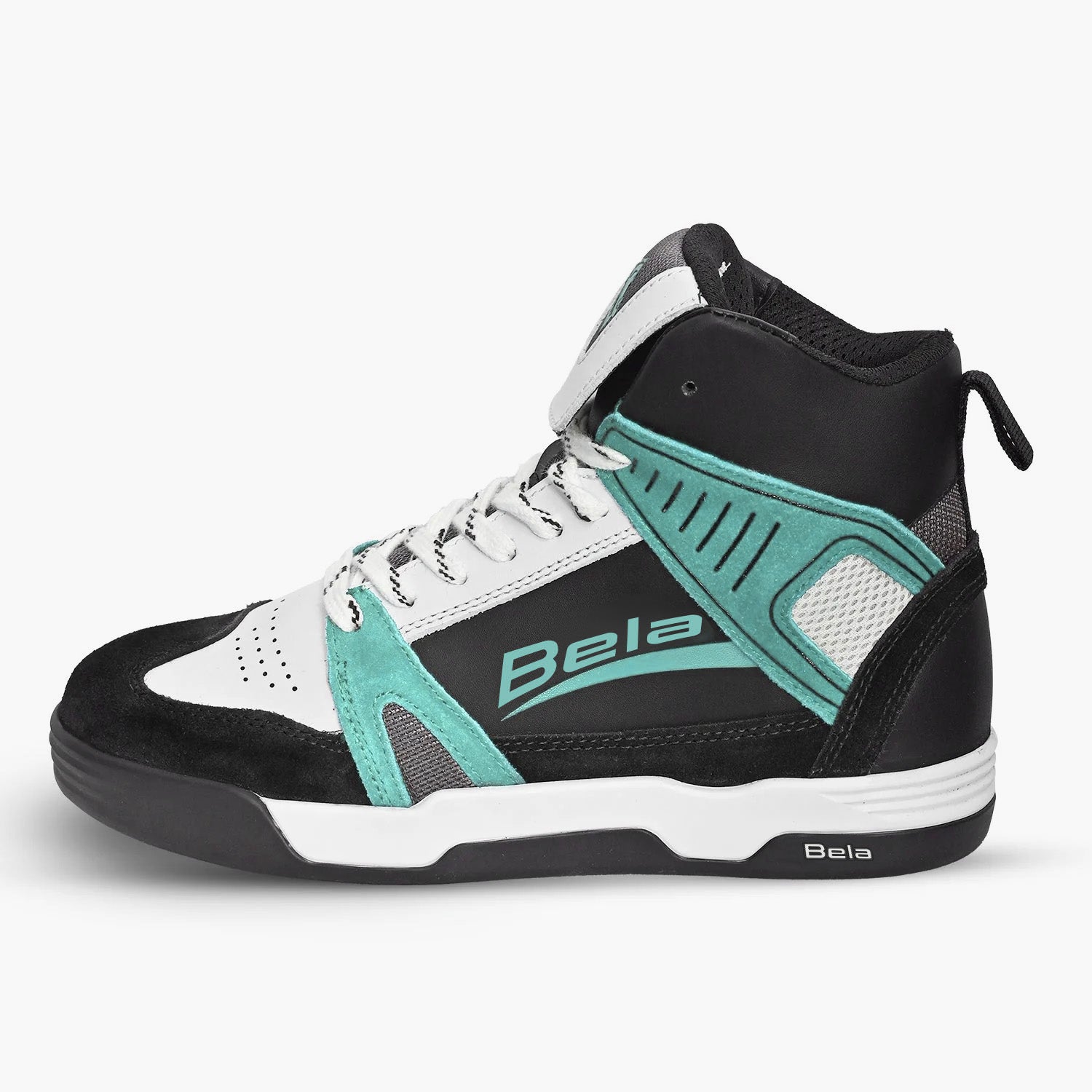 BELA Rover Lady Urban Motorcycle Boots Black White Turquoise